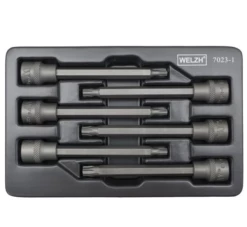 Welzh Werkzeug Extra Long Torx T-Star Bit Socket Set, 3/8″Drive, 110mm, 6-Piece, S2 Steel, T20-T45