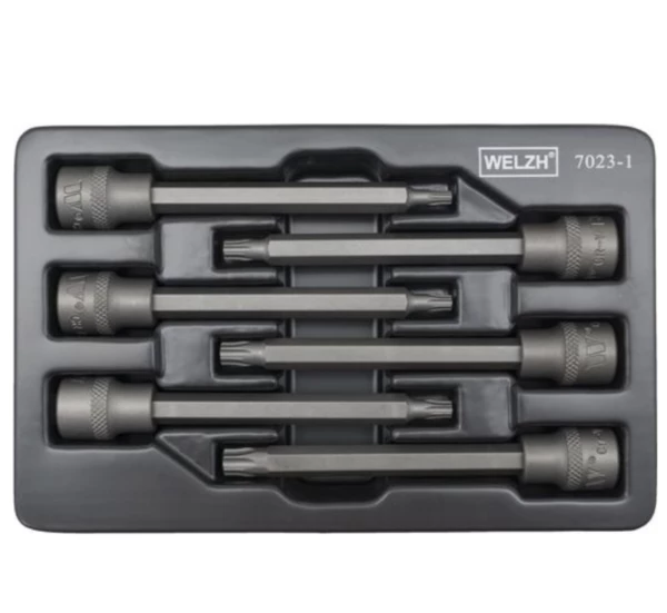 Welzh Werkzeug Extra Long Torx T-Star Bit Socket Set, 3/8″Drive, 110mm, 6-Piece, S2 Steel, T20-T45 3 Welzh Werkzeug Extra Long Torx T-Star Bit Socket Set, 3/8″Drive, 110mm, 6-Piece, S2 Steel, T20-T45