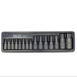 Welzh Werkzeug Torx T-Star Bit Socket Set, 15-Piece, S2 Steel, T6-T70