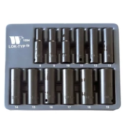 Welzh Werkzeug 3/8″ Deep Impact Socket Set Lok-Typ™ 12-Piece, 8-19mm