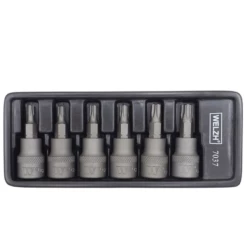 Welzh Werkzeug Torx T-Star Bit Socket Set, 3/8″Drive, 6-Piece, S2 Steel, T20-T45