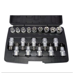 Welzh Werkzeug E-Torx & Torx Bit Socket Set, 1/2″Drive, 19-Piece, T20-T70, E10-E24