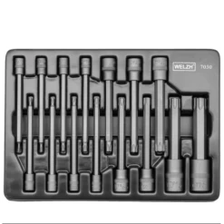 Welzh Werkzeug Extra Long Torx T-Star Bit Socket Master Set, 110mm, 15-Piece, S2 Steel, T20-T45