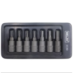 Welzh Werkzeug Hex Bit Socket Set, 1/4″Drive, 7-Piece, S2 Steel, H1.5-H6