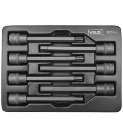 Welzh Werkzeug Extra Long Hex Bit Socket Set, 3/8″Drive, 110mm, 7-Piece, S2 Steel, H3-H10