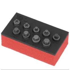 Welzh Werkzeug Hex Bit Socket Set, Low Profile, Stubby, 3/8″Drive, 9-Piece, S2 Steel, H4-H12