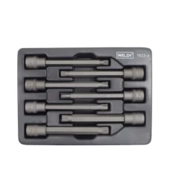 Welzh Werkzeug Extra Long Spline Bit Socket Set, 3/8″Drive, 110mm, 7-Piece, S2 Steel, M4-M10