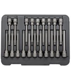 Welzh Werkzeug Extra Long Torx, Hex & Ball End Hex Bit Socket Master Set, 3/8″Drive, 110mm, 20-Piece, S2 Steel