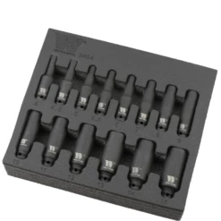 Welzh Werkzeug Deep Impact Socket Set, 1/4″Drive, 14-Piece, 4-15mm