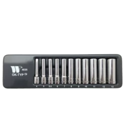 Welzh Werkzeug 1/4″ Deep Chrome Socket Set Lok-Typ™ 11-Piece, 4-13mm