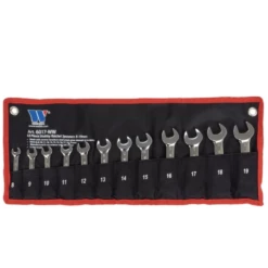 Welzh Werkzeug Stubby Ratchet Spanner Set 12-Piece, 72-Tooth, 8-19mm