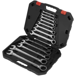 Welzh Werkzeug Ratchet Spanner Set 13-Piece, 72-Tooth, 8-32mm