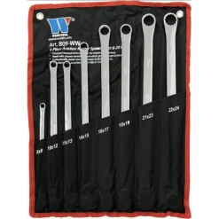 Welzh Werkzeug Extra Long Double Ring Spanner Set 8-Piece, 8-24mm
