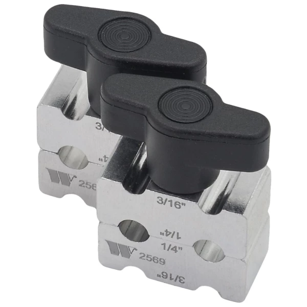 Welzh Werkzeug Brake Pipe Clamps 2-Piece, 1/4 & 3/16 3 Welzh Werkzeug Brake Pipe Clamps 2-Piece, 1/4 & 3/16