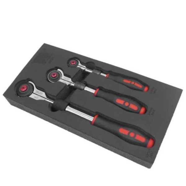 Welzh Werkzeug Swivel Head Telescopic/Extendable Ratchet Set 3-Piece, 72-Tooth 3 Welzh Werkzeug Swivel Head Telescopic/Extendable Ratchet Set 3-Piece, 72-Tooth