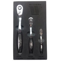 Welzh Werkzeug Soft Grip Ratchet Set 3-Piece ,108-Tooth
