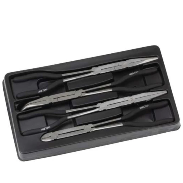 Welzh Werkzeug Long Nose Double Joint Pliers Set 4-Piece 3 Welzh Werkzeug Long Nose Double Joint Pliers Set 4-Piece
