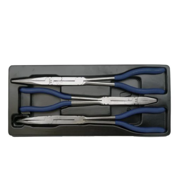 Welzh Werkzeug Long Nose Double Joint Pliers Set 3-Piece 3 Welzh Werkzeug Long Nose Double Joint Pliers Set 3-Piece