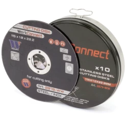 Welzh Werkzeug 10x Cutting Discs For Stainless Steel 115 X 1.0 X 2.2 Mm