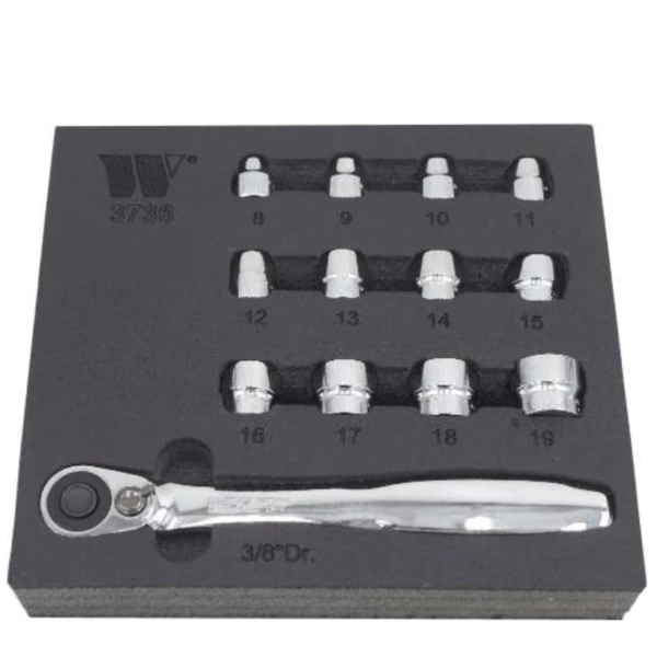Welzh Werkzeug 3/8″ Socket Tool Kit Super Slim Series 8-19mm 3 Welzh Werkzeug 3/8″ Socket Tool Kit Super Slim Series 8-19mm