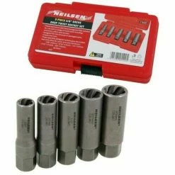 Neilsen Bolt/Nut Extractor Removal Set 3/8″dr Deep Twist Socket Set 10-16mm 3/8-5/8in